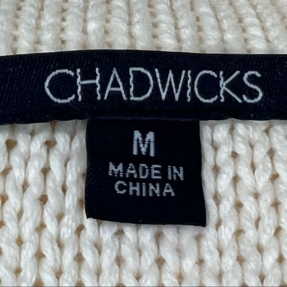 CHADWICKS Chunky Cardigan Sweater Cable Detail Knit Button Down 2 Pocket - Picture 8 of 8